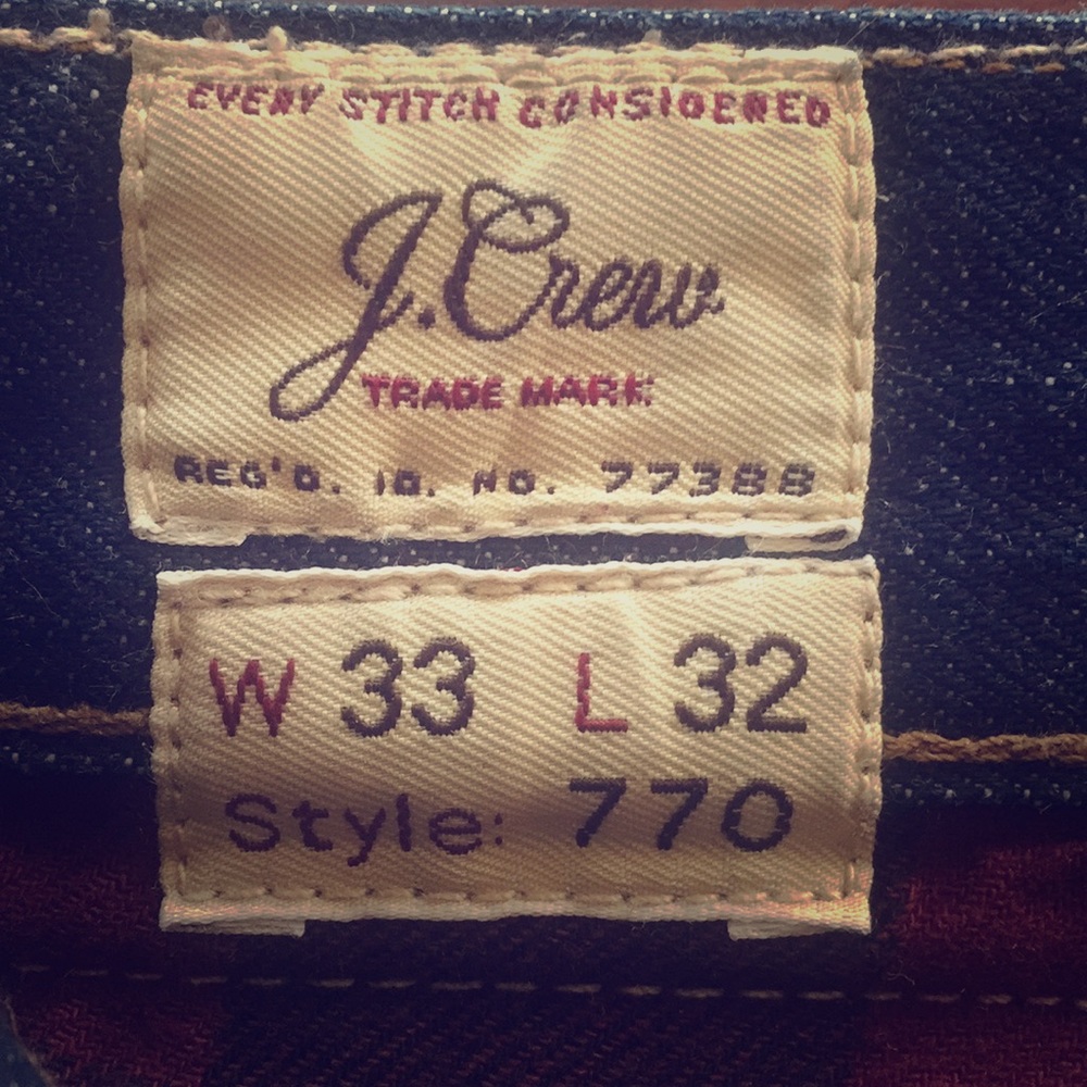 J. Crew 770 Kaihara Denim Jean